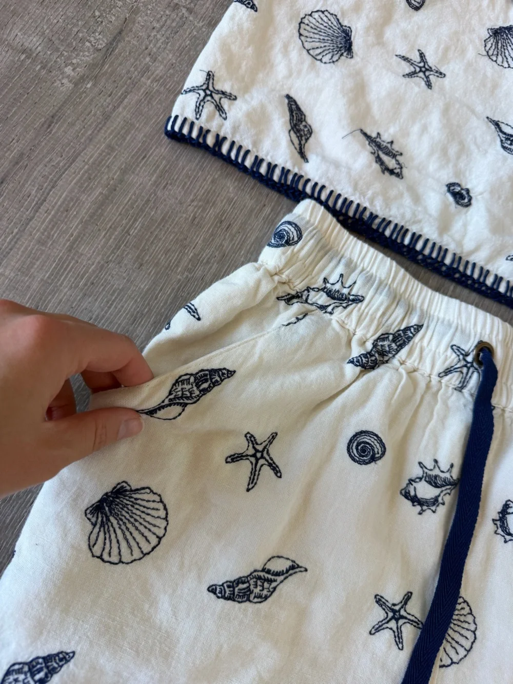 Happily Grey Embroidered Beach Set